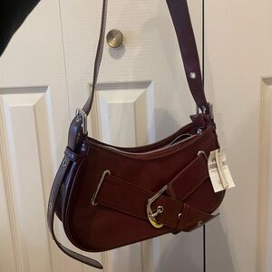 Burgundy Leather Shoulder Bag